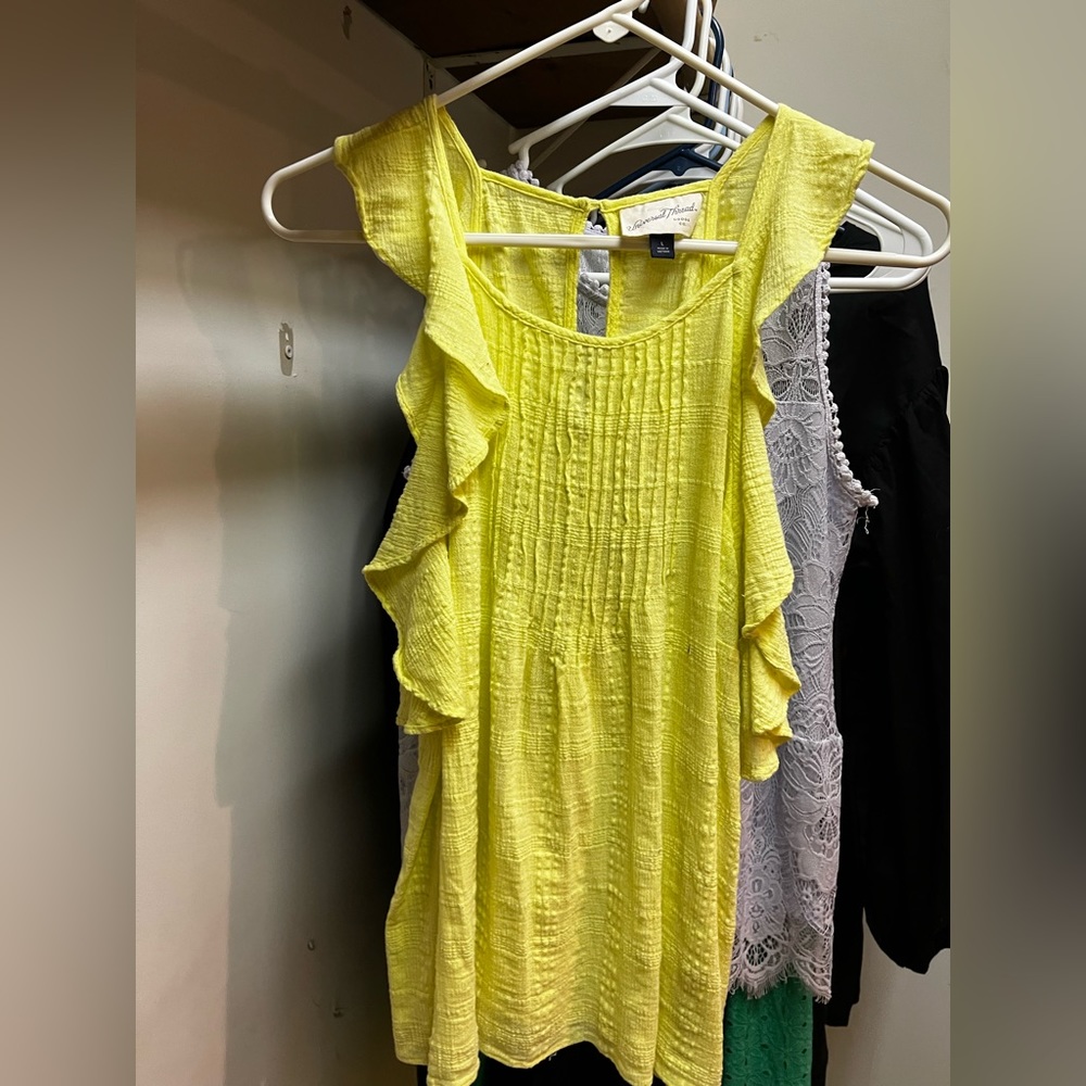 Universal Thread Yellow Ruffled Shirt